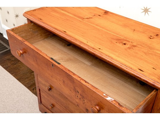 19th C. Country Cottage Pine Chest, Ca. 1850