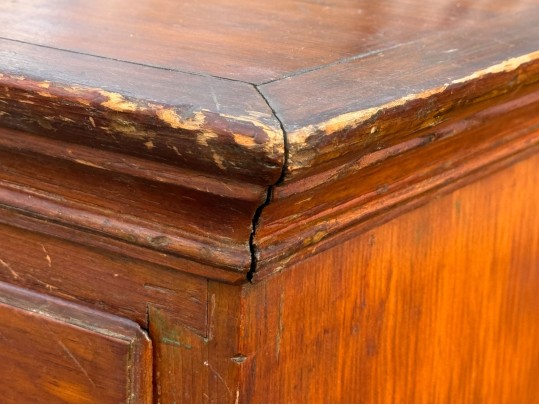 Antique American Cherry Finished Pine Chest, 1790-1820