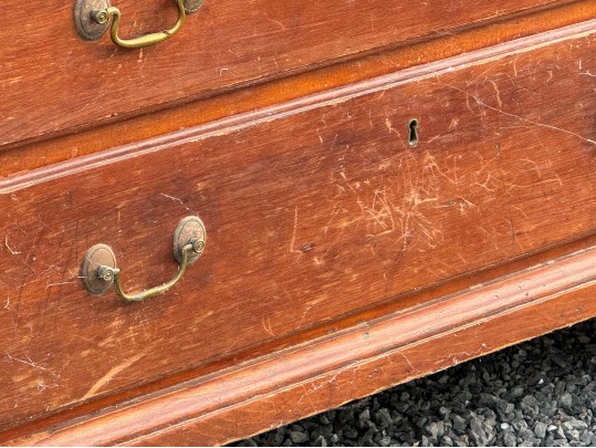 Antique American Cherry Finished Pine Chest, 1790-1820