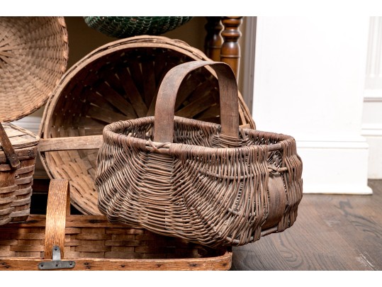 Collection Of Seven Antique American Woven Baskets