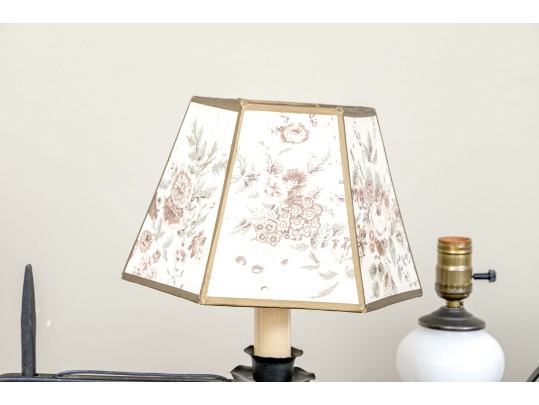 Four Antique American Colonial Style Iron Pole Floor Lamps