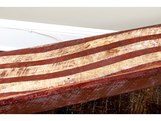 Vintage American Folk Art Paint Finished Bucket Bench