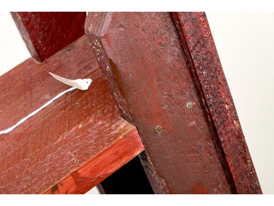 Vintage American Folk Art Paint Finished Bucket Bench