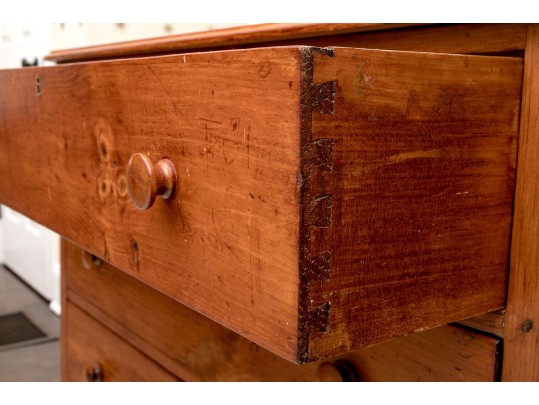19th C. Country Cottage Pine Chest, Ca. 1850