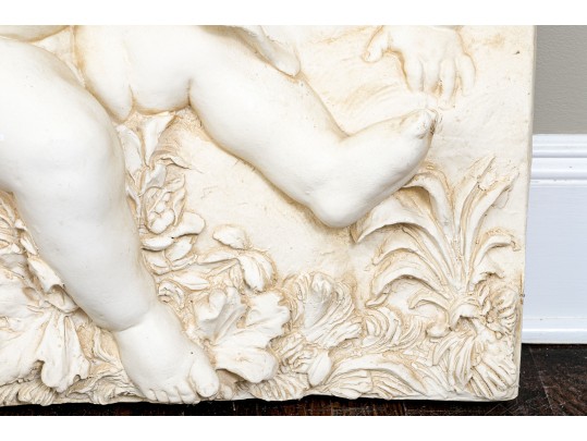 Fiberglass Neoclassical Wall Hanging, Four Cherubs