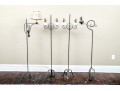 Four Antique American Colonial Style Iron Pole Floor Lamps