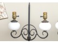 Four Antique American Colonial Style Iron Pole Floor Lamps
