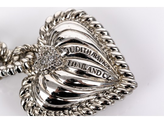 Judith Ripka Sterling Silver Collection Of Heart Motif Jewelry Pieces