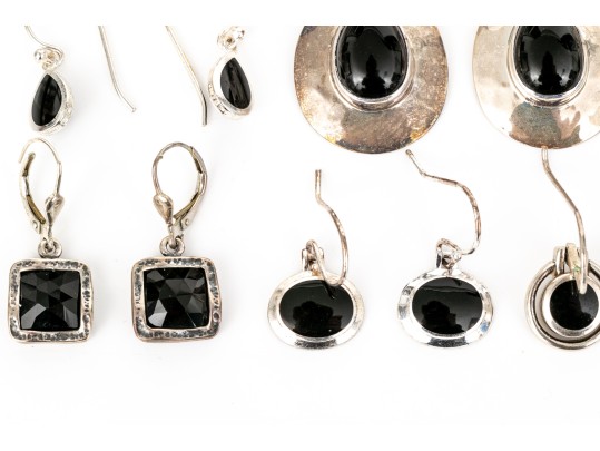 Eight Pairs Of Sterling Silver Earrings