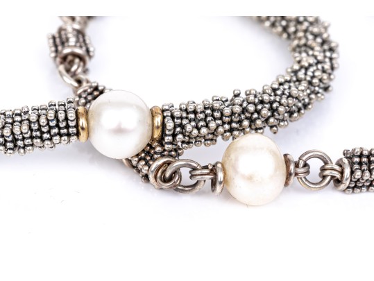 Michael Dawkins Sterling Silver Fun Complementary Pair Of Stacked Rondelle Motif Bracelets