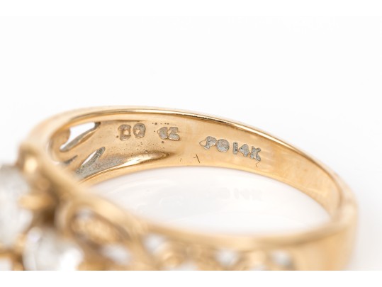 14k Gold Collection Of Five Assorted Rings, Sizes 6- To 7