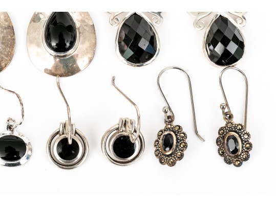 Eight Pairs Of Sterling Silver Earrings