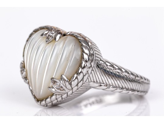Judith Ripka Sterling Silver Collection Of Heart Motif Jewelry Pieces