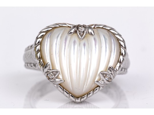 Judith Ripka Sterling Silver Collection Of Heart Motif Jewelry Pieces