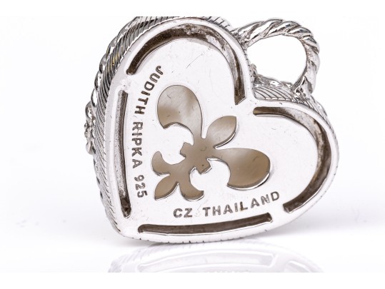 Judith Ripka Sterling Silver Collection Of Heart Motif Jewelry Pieces