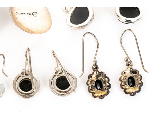 Eight Pairs Of Sterling Silver Earrings