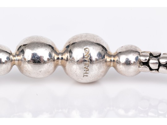 Michael Dawkins And Konstantino Sterling Silver Pair Of Balinese Patterning Slip On Bangle Bracelets