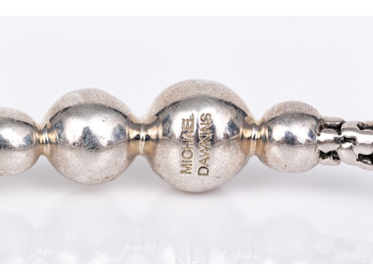 Michael Dawkins And Konstantino Sterling Silver Pair Of Balinese Patterning Slip On Bangle Bracelets