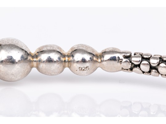 Michael Dawkins And Konstantino Sterling Silver Pair Of Balinese Patterning Slip On Bangle Bracelets