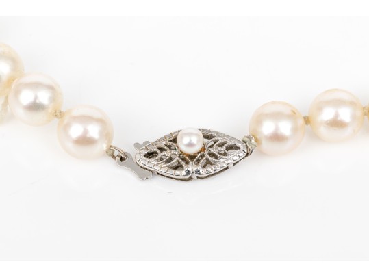 Classic 6.75mm To 7mm Cultured Pearl Strand With 14k Fish Hook Clasp