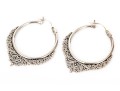 Collection Of Assorted Sterling Silver Balinese Motif Hoop Earrings