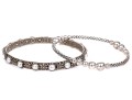 Michael Dawkins And Konstantino Sterling Silver Pair Of Balinese Patterning Slip On Bangle Bracelets