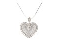14k Fine Snake Chain With 18k Gold Diamond Set Double Open Heart Pendant, App. 0.15 TCW