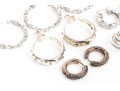 Six Pairs Of Sterling Silver Hoop Earrings