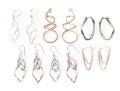 Six Pairs Of Sterling SIlver Modern Dangle Earrings