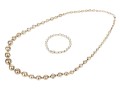 Sterling Silver Graduated Beaded Necklace And Bracelet