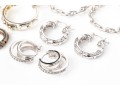 Six Pairs Of Sterling Silver Hoop Earrings
