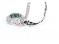 Sterling Silver Stunning Blue Moissanite And Pave Diamond Style Drop Earrings, App. 0.12 TCW.