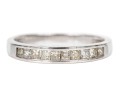 14k White Gold Pretty Princess Cut Diamond Channel Set Band, App. 0.20 TCW,
