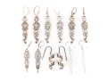Six Pairs Of Sterling Silver Dangle Earrings