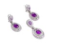Judith Ripka Sterling Silver Funky Purple Cz Pendant Earrings And Matching Enhancer Set