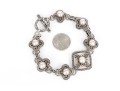 Sterling Silver Ornate Balinese Style Alhambra Shaped Link Bracelet, With 18k Accents