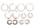 Six Pairs Of Sterling Silver Hoop Earrings