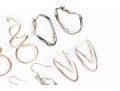 Six Pairs Of Sterling SIlver Modern Dangle Earrings