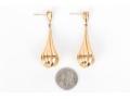 14k Yellow Gold Striking Elongated Tapered Hollow Tearpendant Earrings
