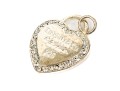 Sterling Silver Large Heart Motif Pendant, Cz Border, Inspired By Tiffany