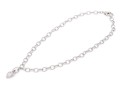 Judith Ripka Sterling Silver Elegant Oval Ribbed Link Necklace With Cz Pave Heart Enhancer