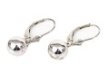 14k White Gold Simple Pendant Ball Earrings, High Polished