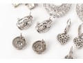 Eight Pairs Of Formal Sterling Silver Earrings
