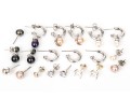 Collection Of Assorted Sterling Earrings, Including Cultured Freshwater Pearls Styles