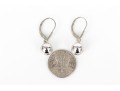 14k White Gold Simple Pendant Ball Earrings, High Polished