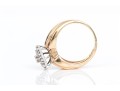 10k Retro Round Diamond Cluster Ring With Wide Ribbed Sides, App. 0.20 TCW, Size 6