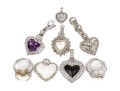 Judith Ripka Sterling Silver Collection Of Heart Motif Jewelry Pieces