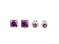Six Pairs Of Sterling SIlver Earrings, Amethyst, Mother Of Pearl, Pearl