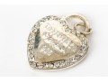 Sterling Silver Large Heart Motif Pendant, Cz Border, Inspired By Tiffany