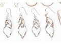Six Pairs Of Sterling SIlver Modern Dangle Earrings